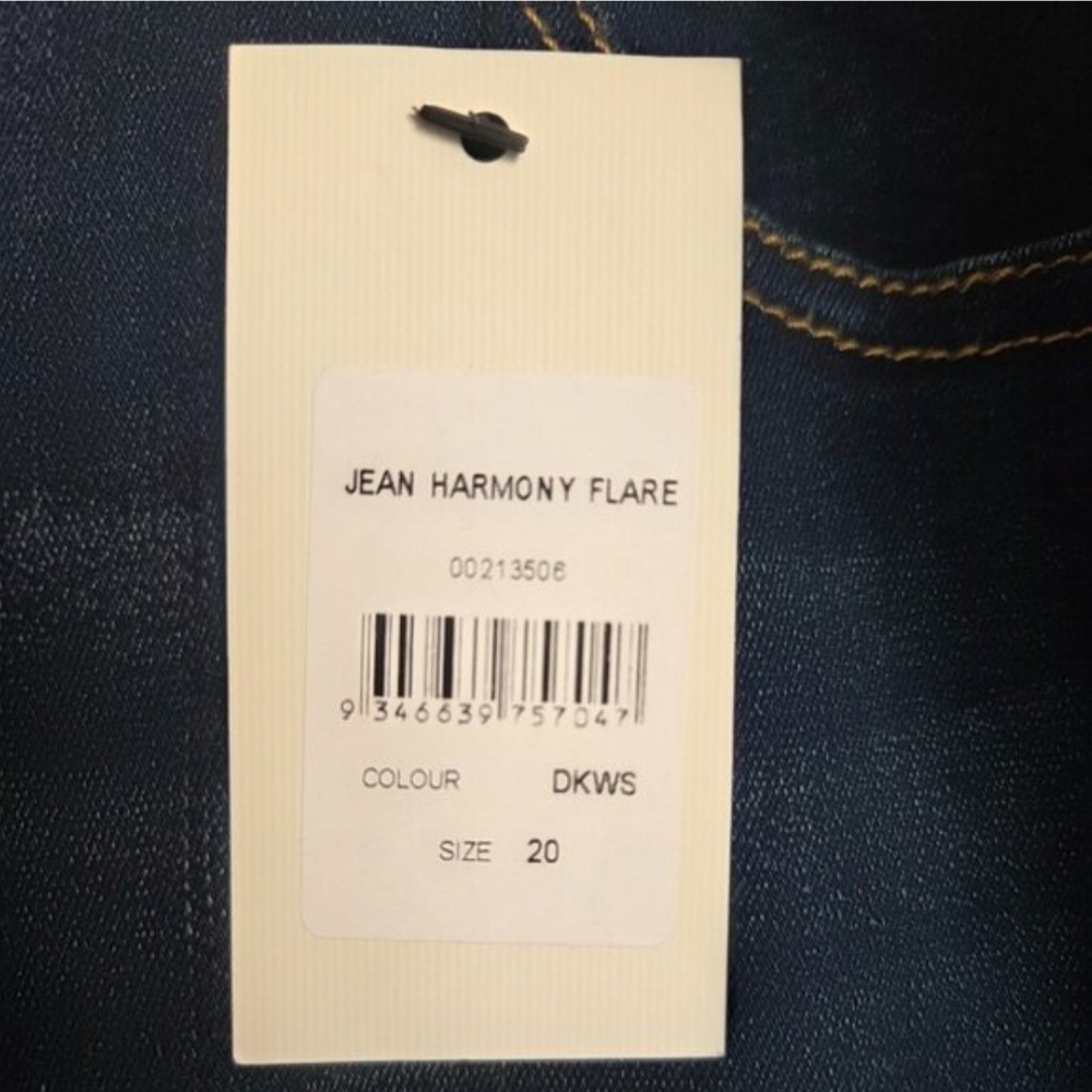 Areology Dark Blue Button-Fly Flare Jeans Raw Hem - Picture 6 of 6
